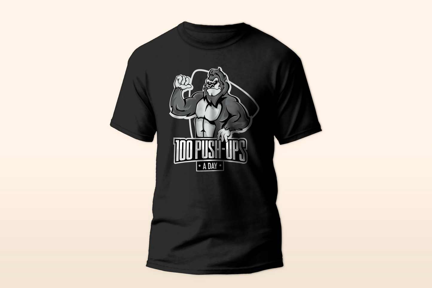 100 Push-Ups a Day T-Shirt (Macho Gorilla)