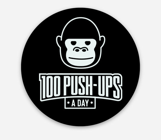 100 Push-Ups A Day (Silver Level) Circle Sticker