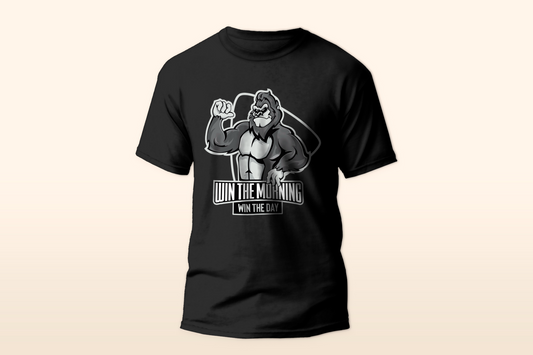 Win The Morning, Win The Day T-Shirt (Macho Gorilla)