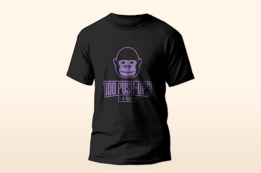 100 Push-Ups A Day T-Shirt (Purple Level)